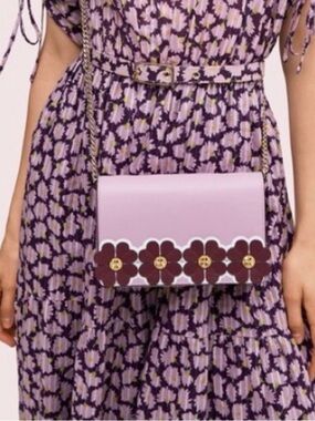 Kate Spade New York Sylvia Graphic Clover Appliqué Cross Body Purse